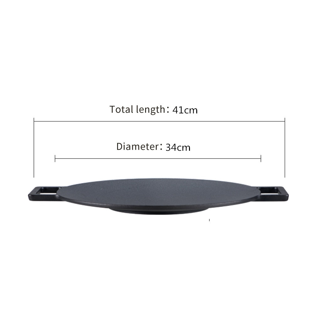 Nonstick Frying Pan Outdoor Cast Iron BBQ Plate Camping Grill Pan | Bowlift