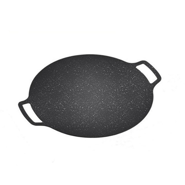 Nonstick Frying Pan Outdoor Cast Iron BBQ Plate Camping Grill Pan | Bowlift