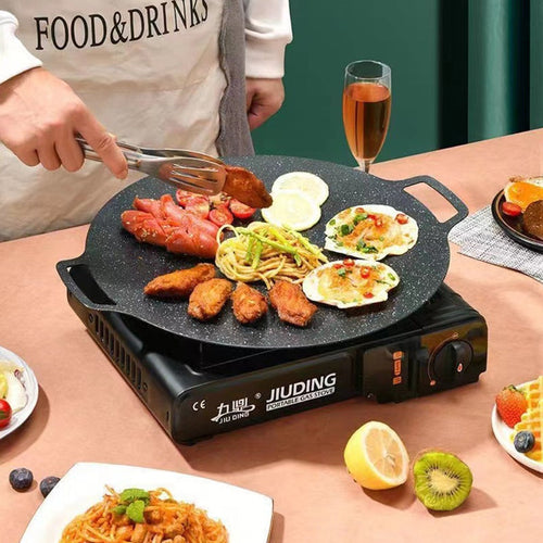 Nonstick Frying Pan Outdoor Cast Iron BBQ Plate Camping Grill Pan | Bowlift