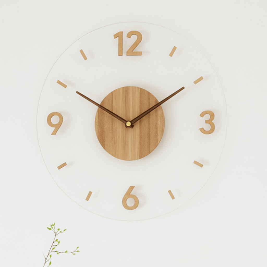 BowLift | NORDORA – Silent Scandinavian Wall Clock Made of Natural Wood