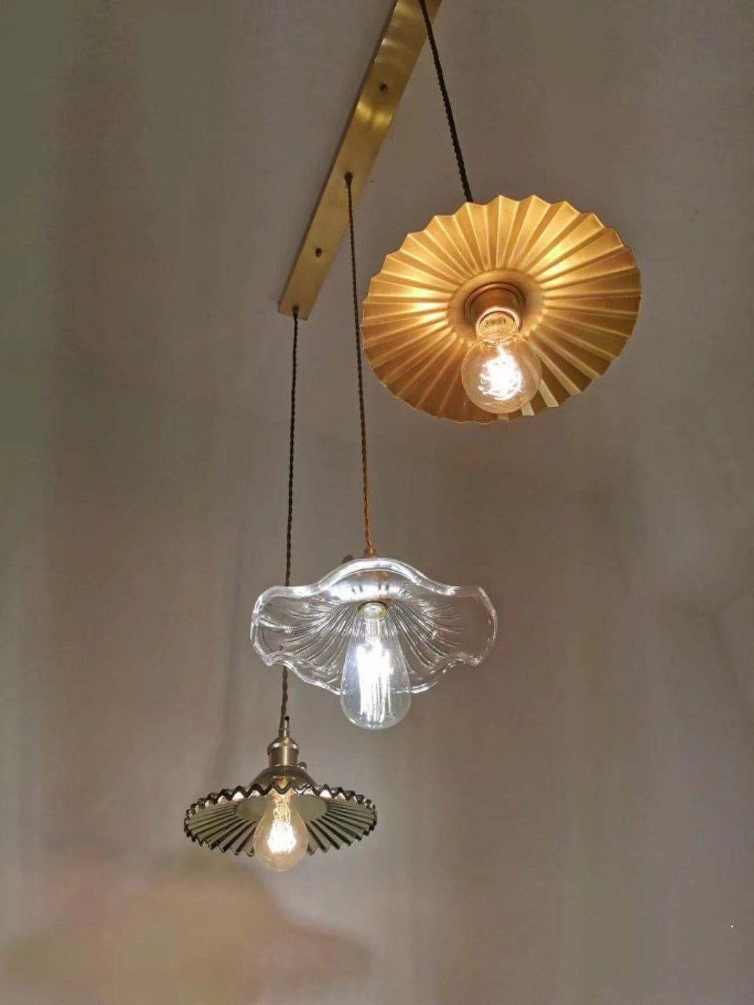 BowLift | NORDIC DESIGN LED HANGING LAMP | COLOURED GLASS & COPPER LIGHTING FOR BEDROOM, LIVING ROOM & BAR