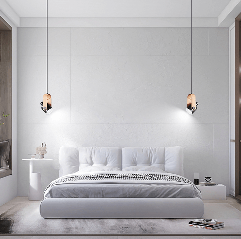 BowLift | Nordic Wood & Metal Pendant Spotlight – Minimalist Hanging Light