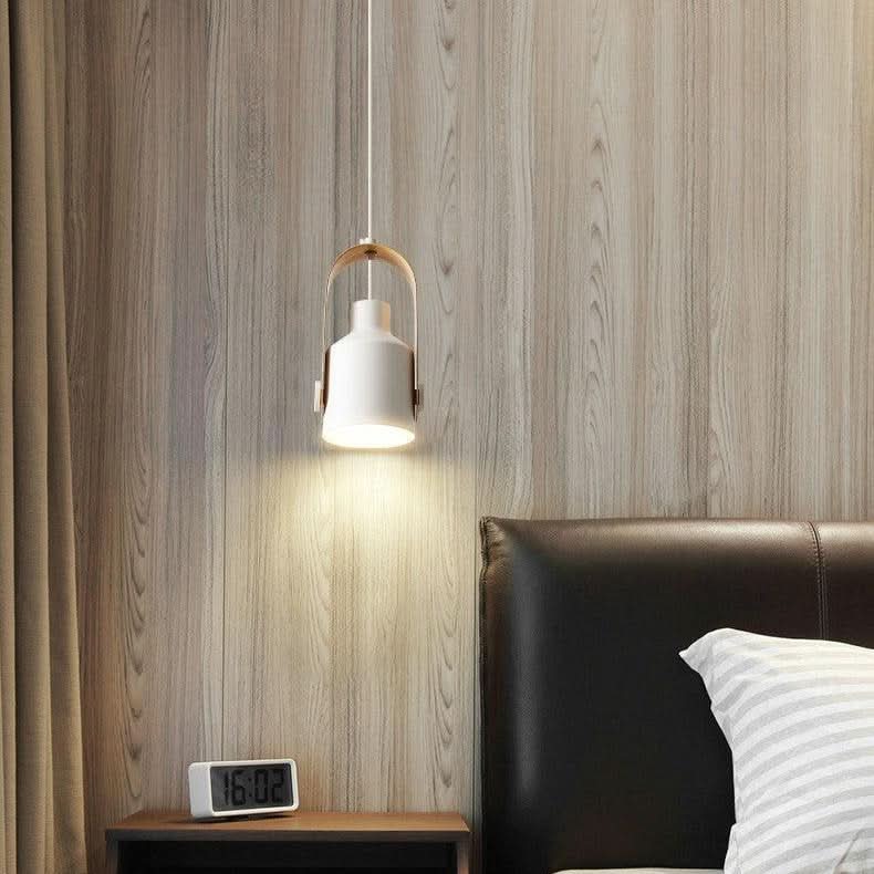 BowLift | Nordic Wood & Metal Pendant Spotlight – Minimalist Hanging Light