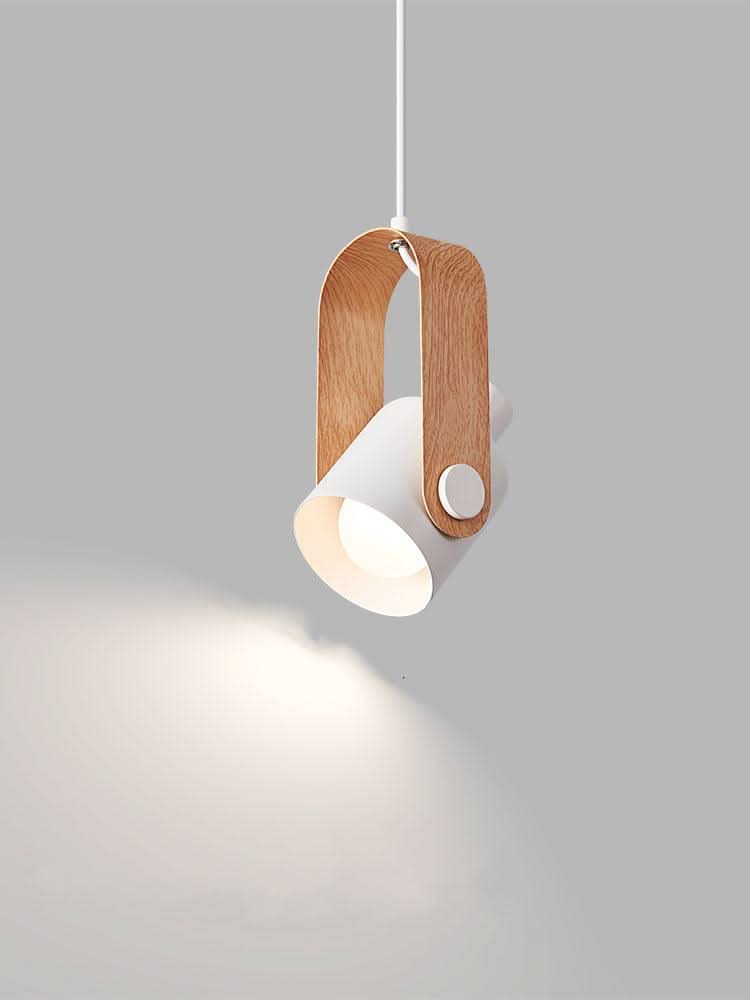 BowLift | Nordic Wood & Metal Pendant Spotlight – Minimalist Hanging Light