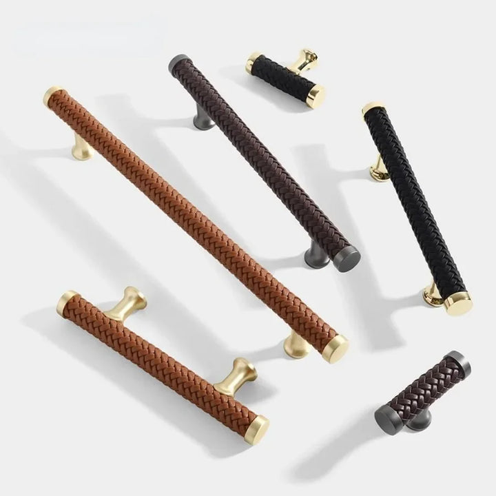 Nordic Leather Cabinet Handles Drawer Pulls for Wardrobe and Furniture | Bowlift