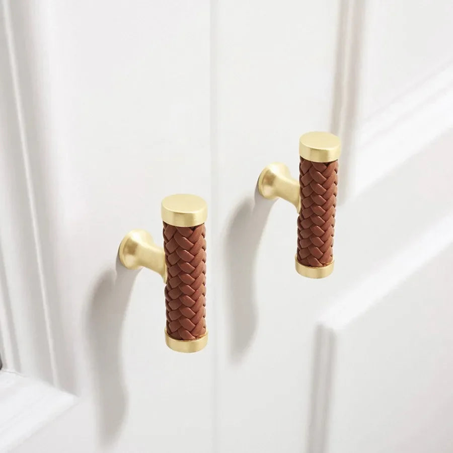 Nordic Leather Cabinet Handles Drawer Pulls for Wardrobe and Furniture | Bowlift