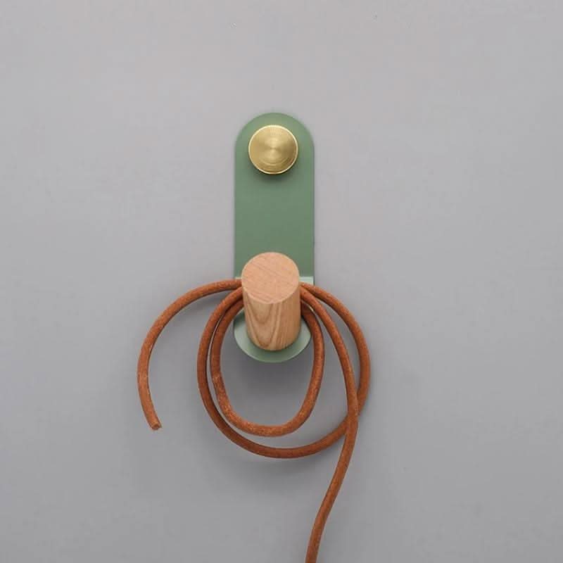 BowLift | Scandinavian Pastel Wall Hook with Oak & Brass