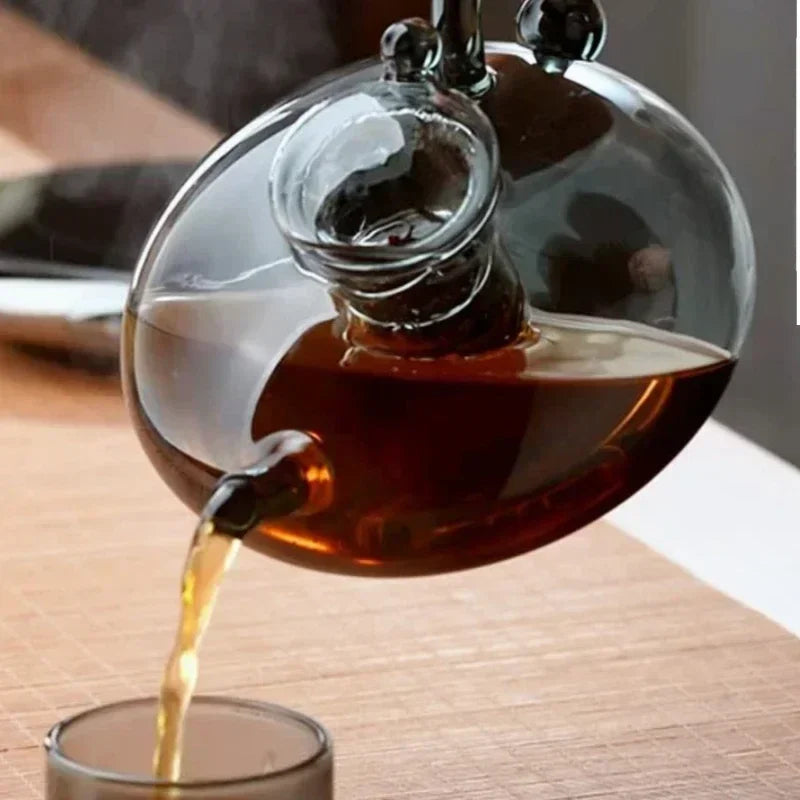 Nordic Style Heat Resistant Glass Tea Kettle with Infuser Teapot Set | Bowlift