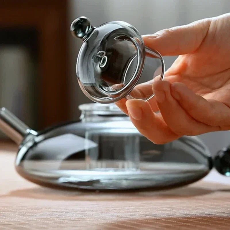 Nordic Style Heat Resistant Glass Tea Kettle with Infuser Teapot Set | Bowlift
