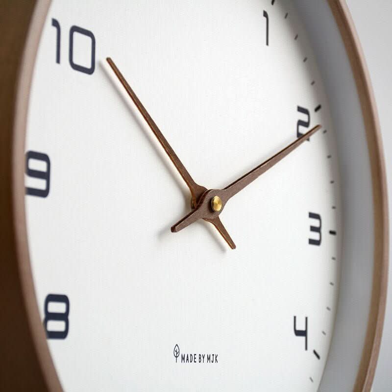 NordicTime Wooden Wall Clock Silent Scandinavian | Bowlift