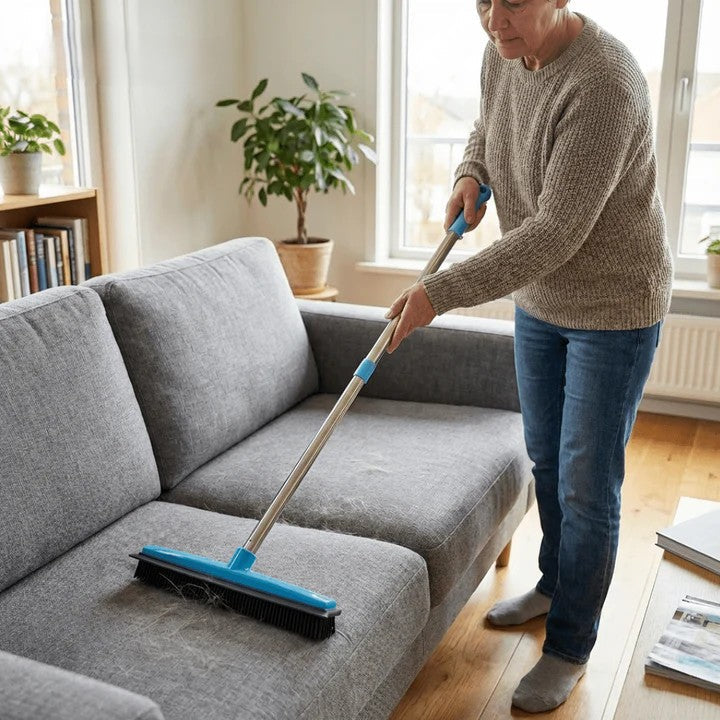 Pet hair remover broom with telescopic handle | Bowlift