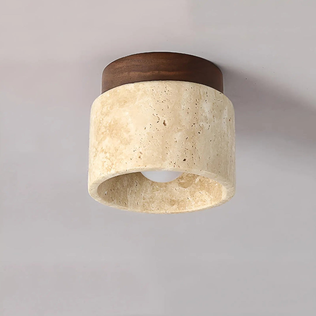 Rustic Travertine Ceiling Lamp - TravaGlow | Bowlift
