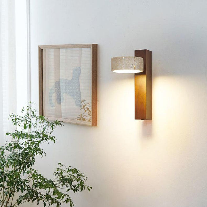 BowLift | Ivory Toned Travertine Wall Lamp