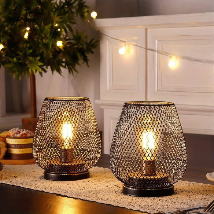 BowLift | AuroraMesh Table Lamp Set – Industrial Style with Warm Ambient Lighting