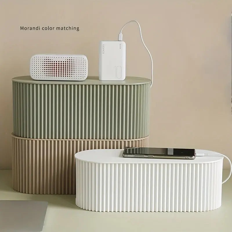 BowLift | Ordoca Cable Box Desk Organizer | Cable Management & Storage | White | 30x11x13 cm