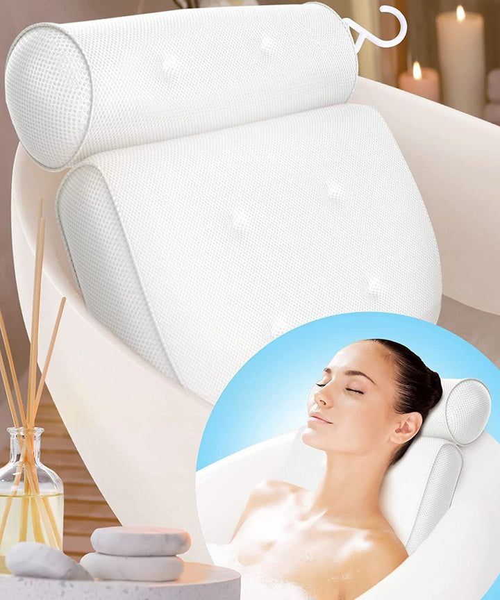 BowLift | Orthopedic Bathtub Pillow - Breathable Bathtub Headrest Pillow made of 3D Mesh Fabric with Suction Cups