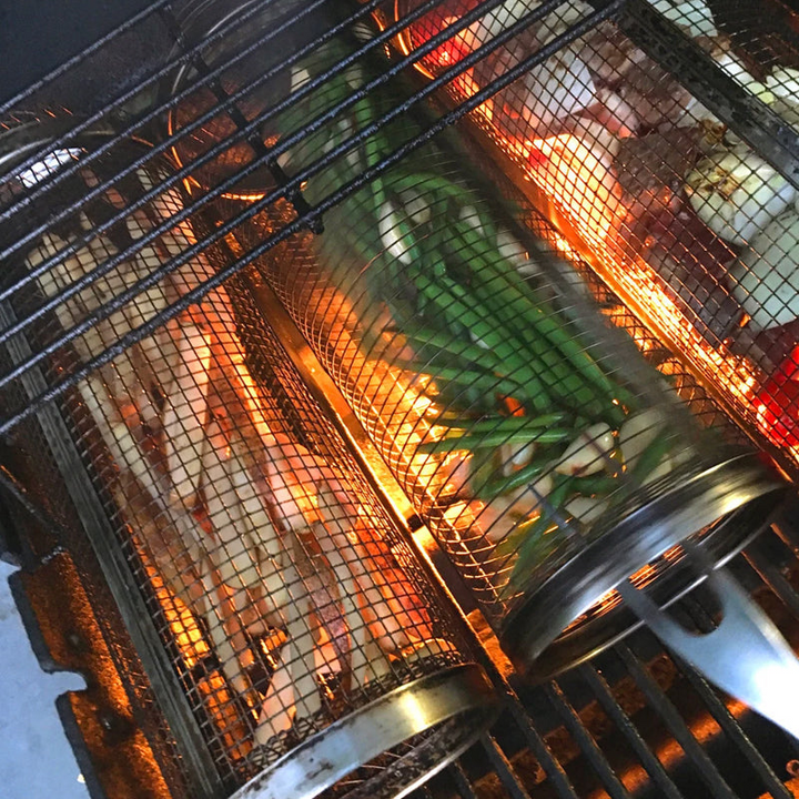 BowLift | Stainless Steel Rolling BBQ Grill Basket – Rotating Design for Perfectly Grilled Food