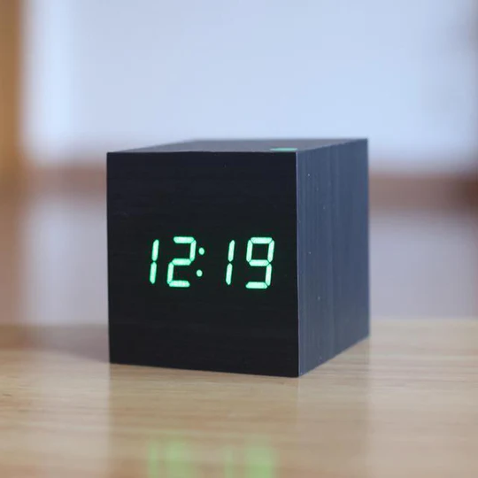 BowLift | Wooden Digital Clock with LED Display