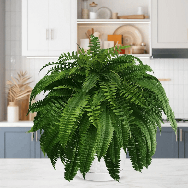 BowLift | UV Resistant Artificial Boston Fern | Lifelike, Waterproof & Maintenance-Free for Outdoor Décor