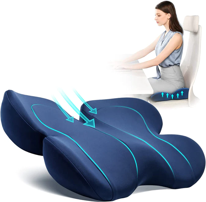 BowLift | OrthoSeat Memory Foam Seat Cushion – Coccyx, Sciatica & Lower Back Pain Relief Pillow