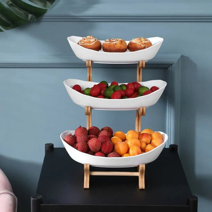 BowLift | Ovaluxe Tiered Fruit Bowl | Elegant 2-Tier and 3-Tier kitchen organizer for fruit and snacks