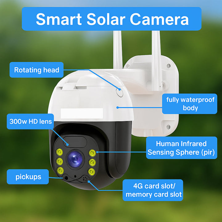Wireless surveillance camera – solar-powered – 2K Full HD | Bowlift