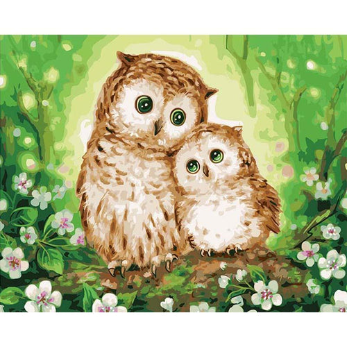 Glowing Owl Family - Van-Go Paint-By-Number Kit | Bowlift