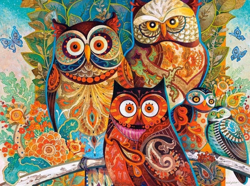 Abstract Owls - Van-Go Paint-By-Number Kit | Bowlift