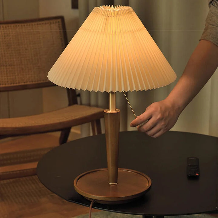 BowLift | GlowTimber - Classic Wooden Plissé Lamp