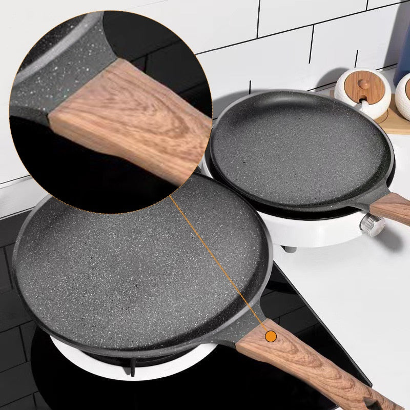 Pan Crepe Pancake Pan Nonstick Frying Pot with Wooden Handle Saucepan | Bowlift