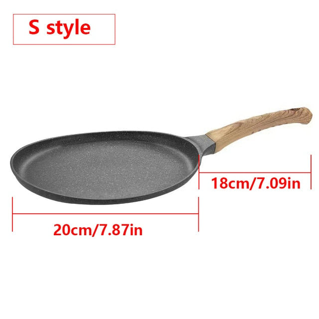 Pan Crepe Pancake Pan Nonstick Frying Pot with Wooden Handle Saucepan | Bowlift