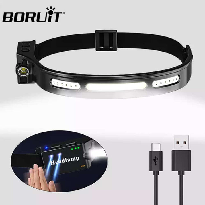 Headlamp (rechargeable) 3-in-1 COB LED waterproof with motion sensor | Bowlift