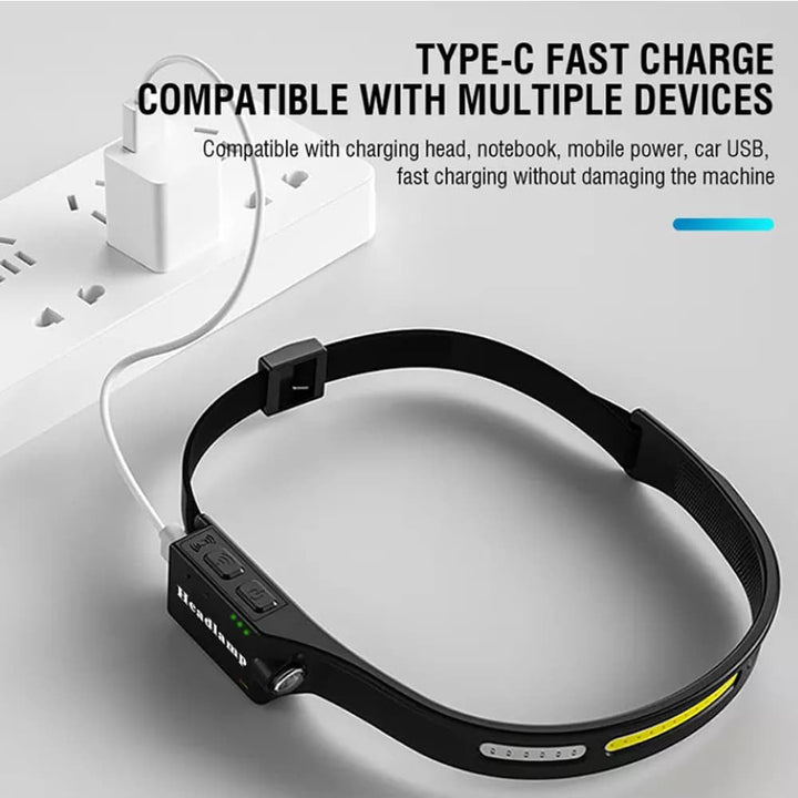 Headlamp (rechargeable) 3-in-1 COB LED waterproof with motion sensor | Bowlift