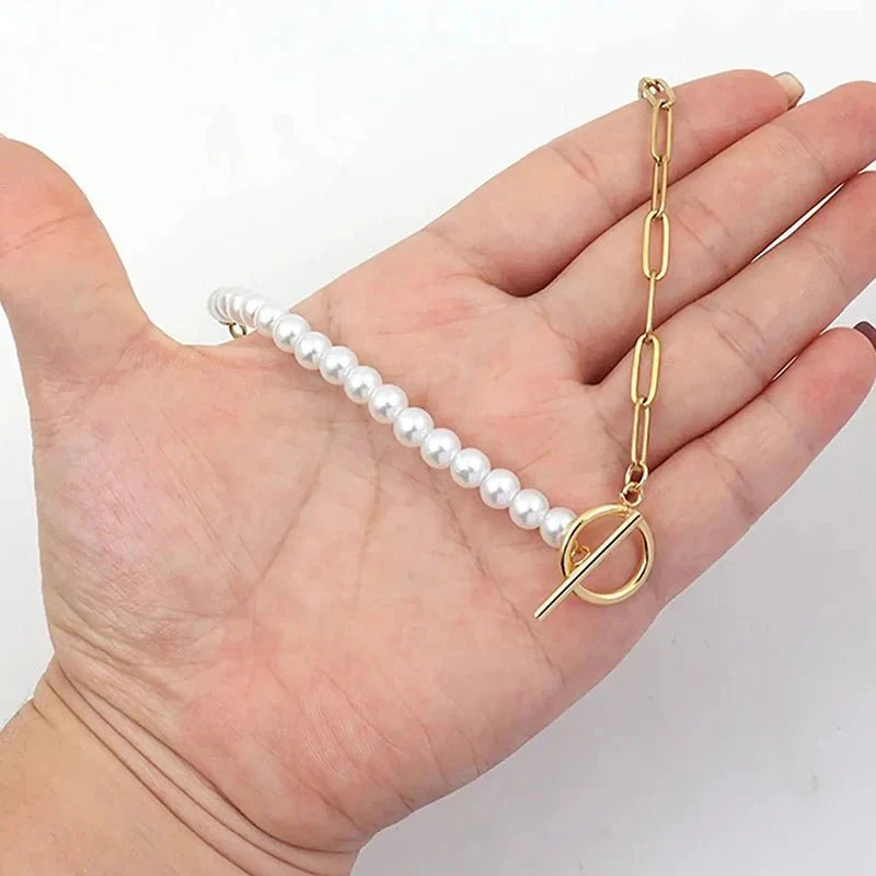 BowLift | Paperclip Chain Pearl Blended Bracelet and Necklace