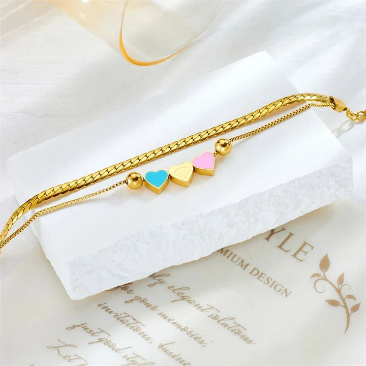 BowLift | Pastel Forever Love Heart Necklace and Bracelet