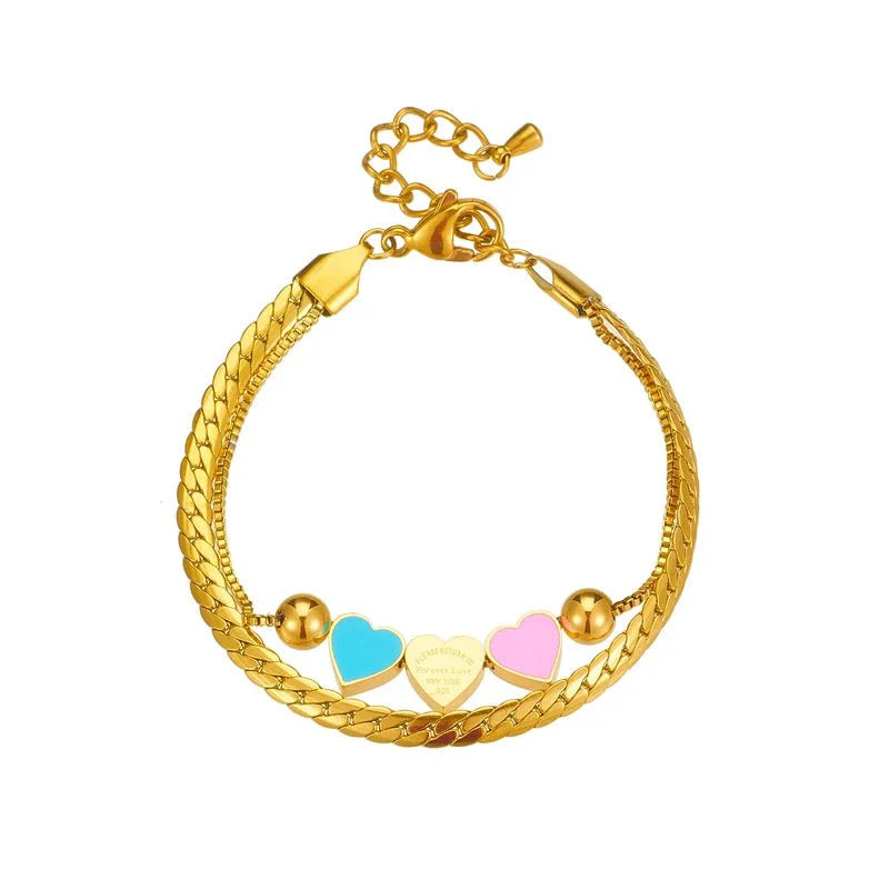 BowLift | Pastel Forever Love Heart Necklace and Bracelet