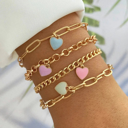 BowLift | Pastel Heart Bracelet Stack