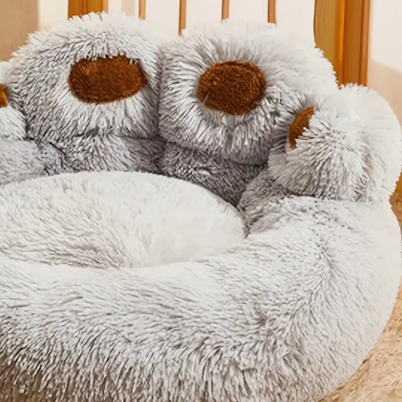 PawCuddle • Plush Paw - Shaped Dog Bed - Dog Bed - BowLift