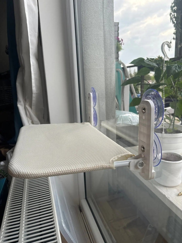 BowLift | PAWPERCH – Foldable Cat Hammock with Wall-Friendly Mount | No-Drill Window Seat