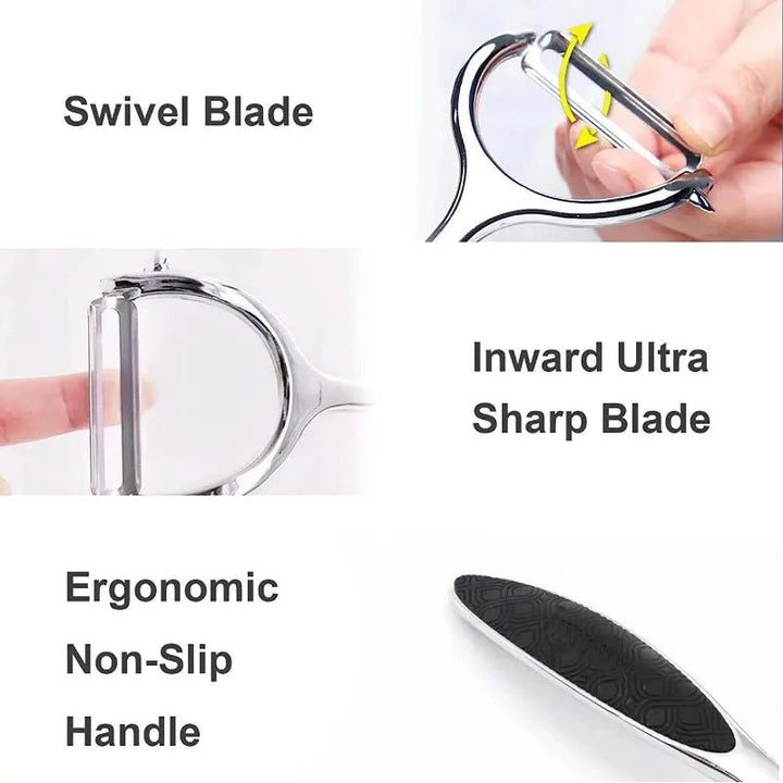 BowLift | PeelMate Pro – Comfortable, Non-Slip Stainless Steel Peeler for Effortless Prep