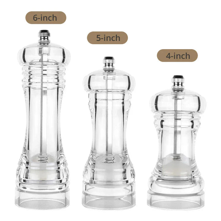 Pepper Grinder Acrylic Salt and Pepper Shakers Adjustable Coarseness | Bowlift