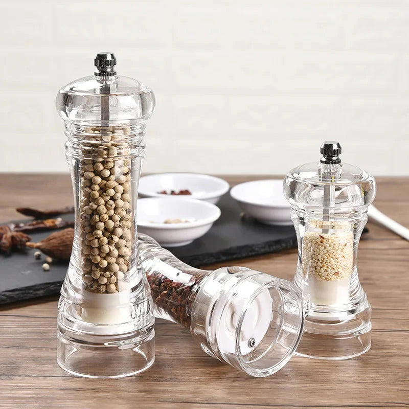 Pepper Grinder Acrylic Salt and Pepper Shakers Adjustable Coarseness | Bowlift