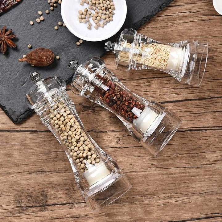 Pepper Grinder Acrylic Salt and Pepper Shakers Adjustable Coarseness | Bowlift