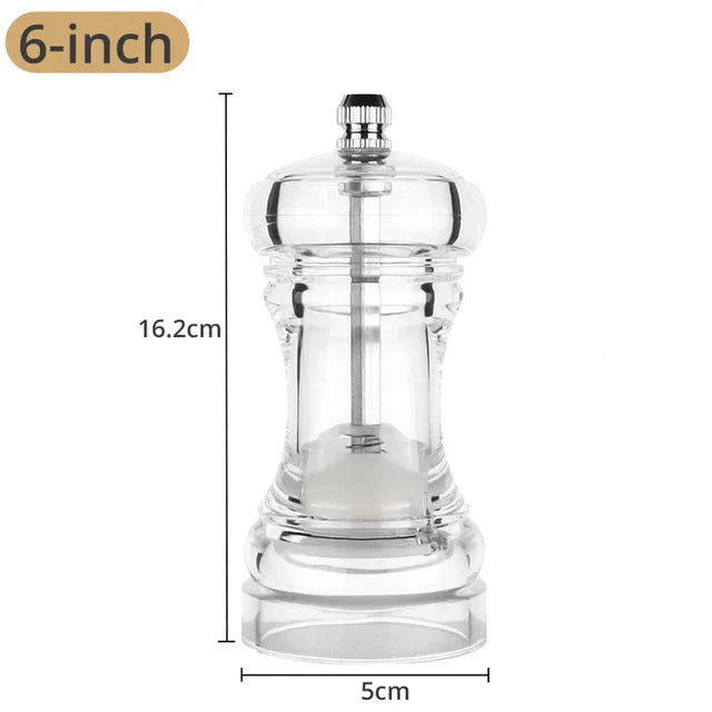 Pepper Grinder Acrylic Salt and Pepper Shakers Adjustable Coarseness | Bowlift