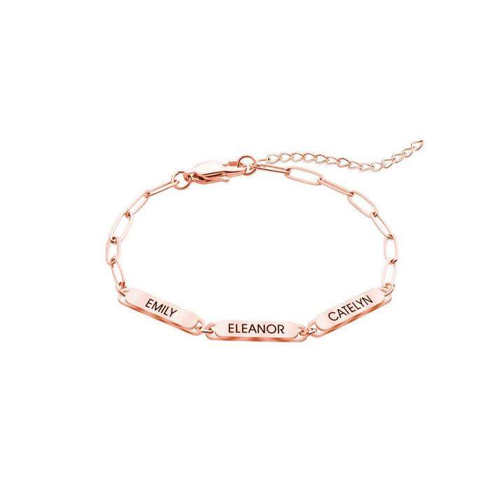 BowLift | Personalized Family Names Paperclip Bracelet