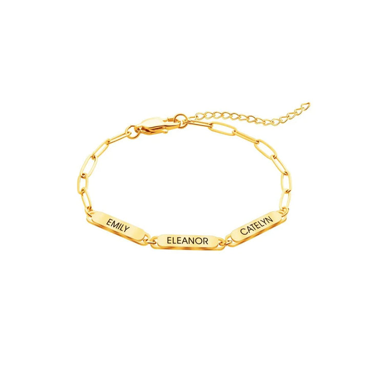 BowLift | Personalized Family Names Paperclip Bracelet
