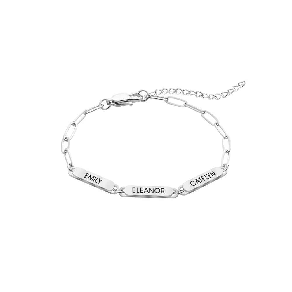 BowLift | Personalized Family Names Paperclip Bracelet