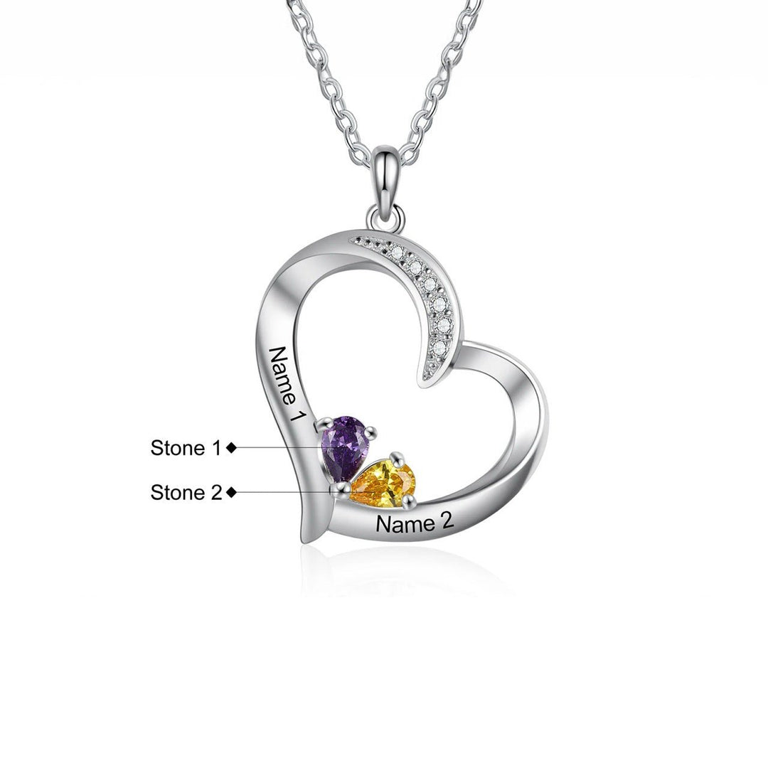 BowLift | Personalized Name & Birthstone Heart Necklace