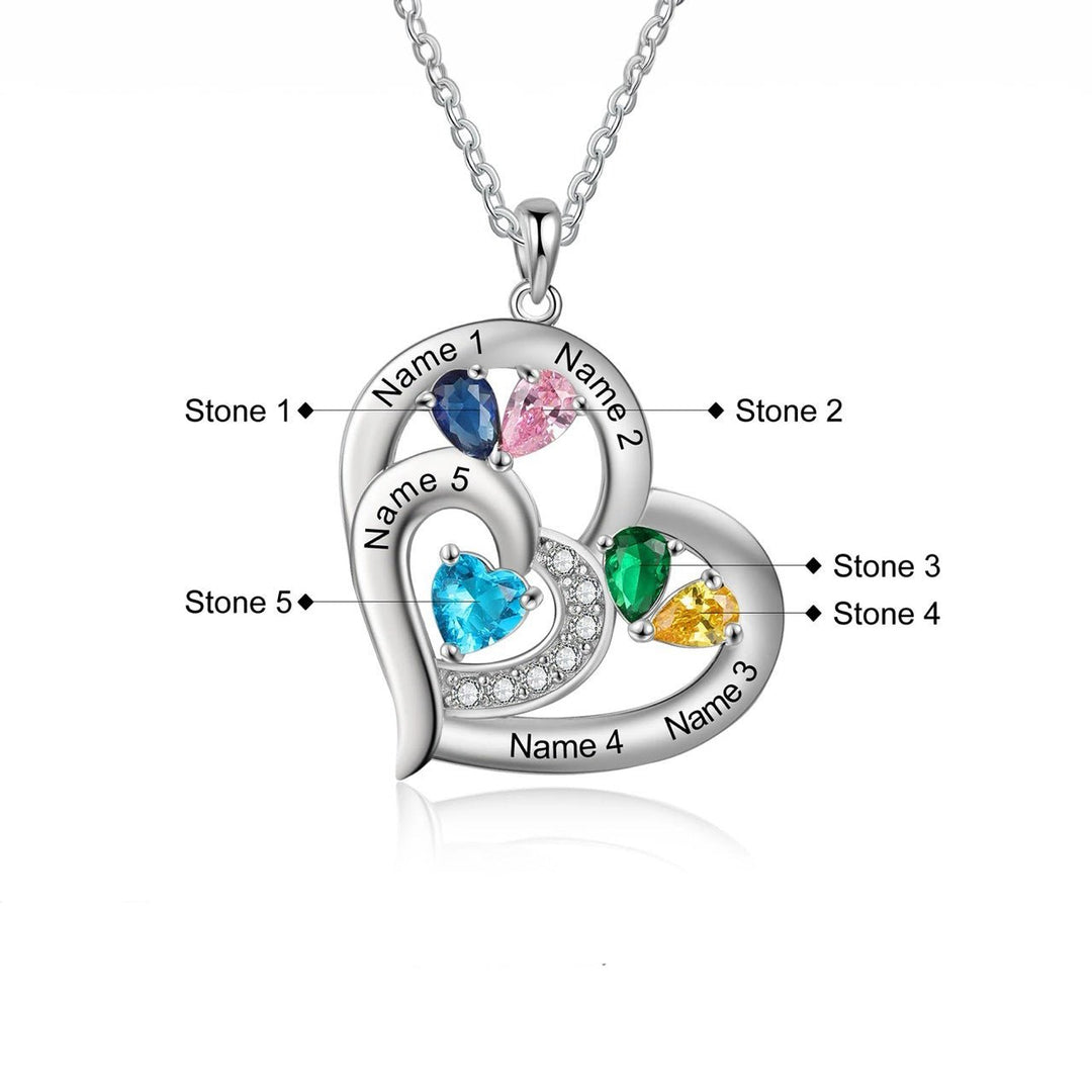 BowLift | Personalized Name & Birthstone Heart Necklace