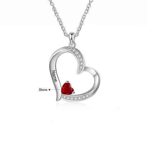 BowLift | Personalized Name & Birthstone Heart Necklace